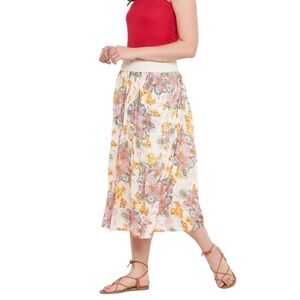 Floral Paisley Boho Ankle Length Crepe Overlay Hippie Boho Skirt by Gypsy Blu